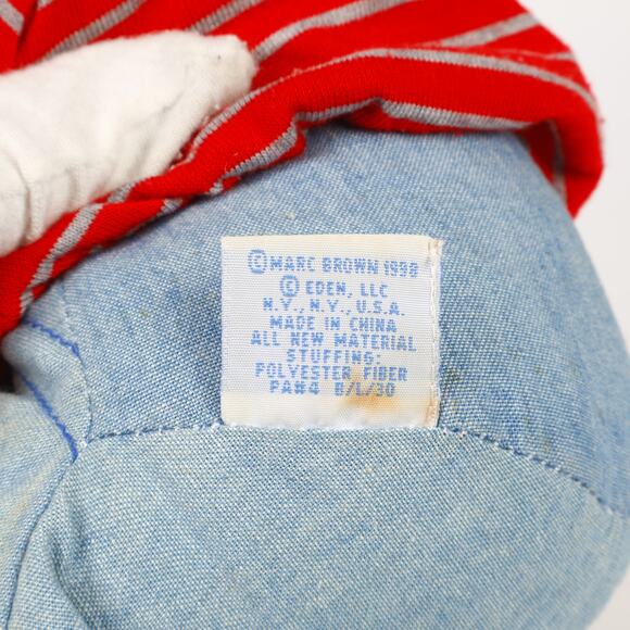 Eden Mark Brown Arthur Buster Baxter Bunny Rabbit 1998 19'' Plush Stuffed Animal - Picture 10 of 10